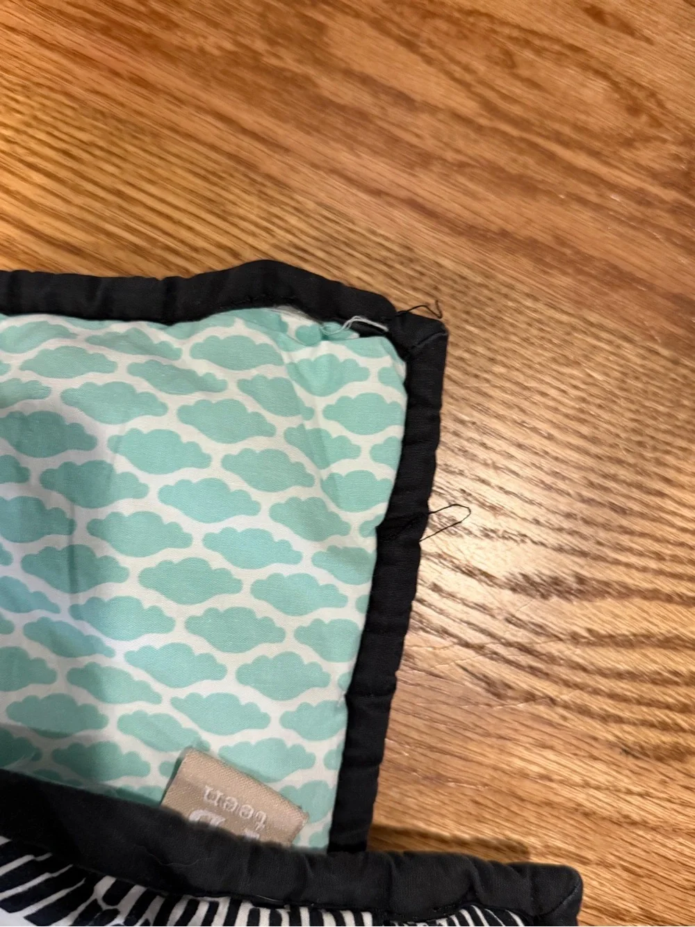 Pottery Barn Teen Patchwork Cotton Quilt in Aqua, Lime and Black - Twin size